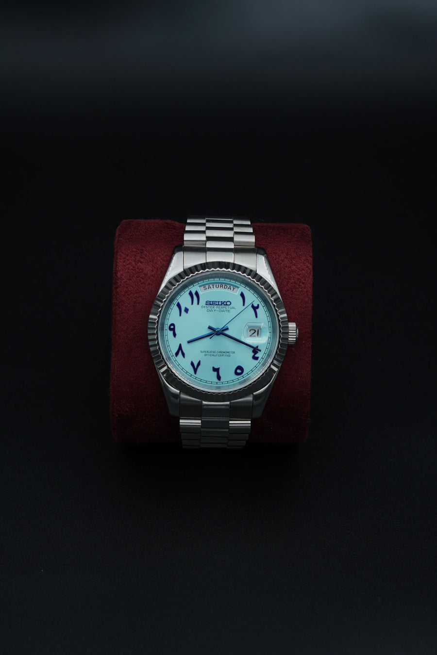 Seiko Day-Date Arctic Blue Dial