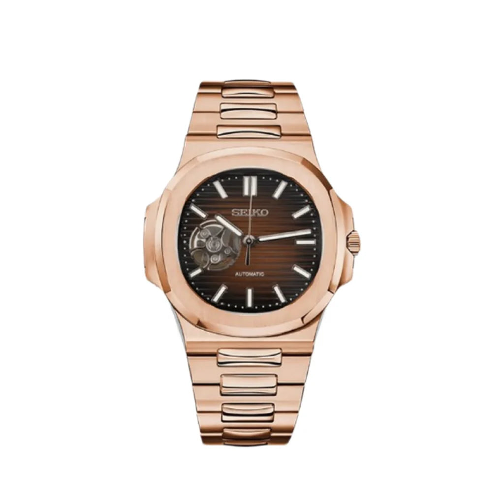 Seiko Nautilus Rose Gold Open Heart - Noirval