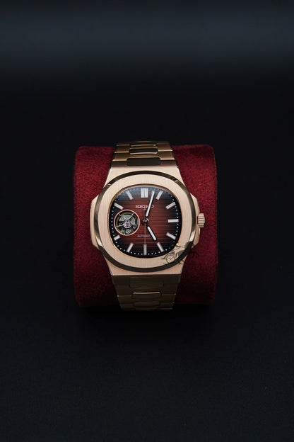 Seiko Nautilus Rose Gold Open Heart - Noirval